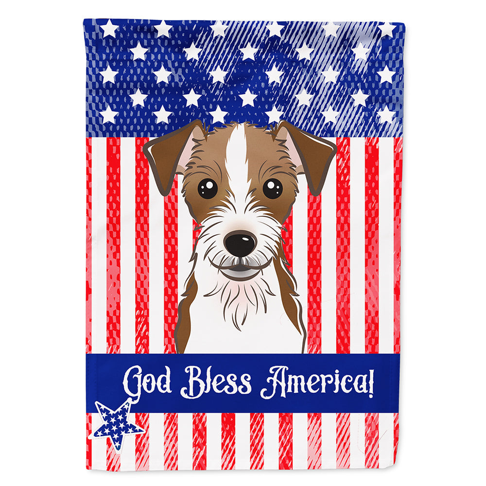 American Flag and Jack Russell Terrier House Flag 28x40 Porch Sleeve Pole Decorative Outside Yard Banner Artwork Wall Hanging, Polyester