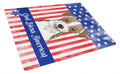 American Flag and Jack Russell Terrier Cutting Board Tempered Glass Kitchen Cutting Surface, Heat Resistant Chopping, Non-Slip Feet, Food Prep & Serving