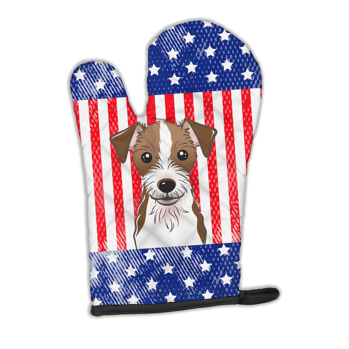 American Flag and Jack Russell Terrier Oven Mitt Heat Resistant Thick Oven Mitt for Hot Pans and Oven, Kitchen Mitt Protect Hands, Cooking Baking Glove
