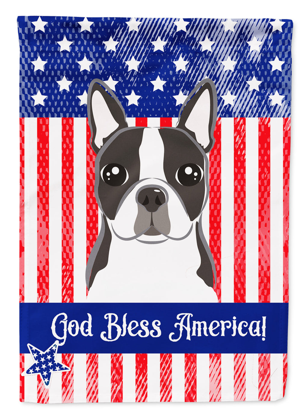 American Flag and Boston Terrier House Flag 28x40 Porch Sleeve Pole Decorative Outside Yard Banner Artwork Wall Hanging, Polyester