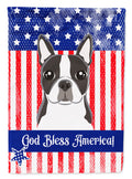 American Flag and Boston Terrier House Flag 28x40 Porch Sleeve Pole Decorative Outside Yard Banner Artwork Wall Hanging, Polyester