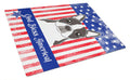 American Flag and Boston Terrier Cutting Board Tempered Glass Kitchen Cutting Surface, Heat Resistant Chopping, Non-Slip Feet, Food Prep & Serving