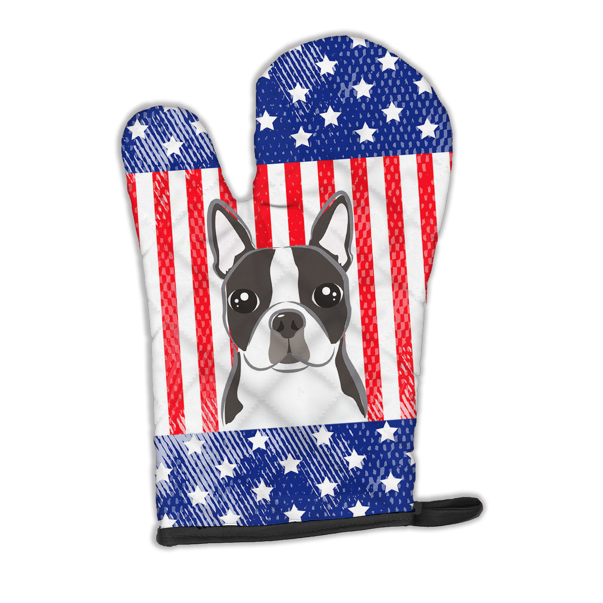American Flag and Boston Terrier Oven Mitt Heat Resistant Thick Oven Mitt for Hot Pans and Oven, Kitchen Mitt Protect Hands, Cooking Baking Glove