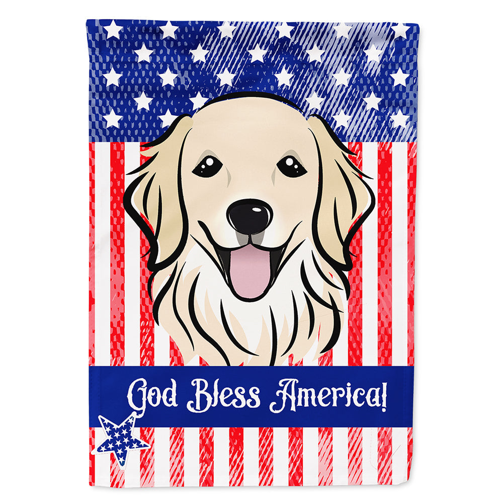 American Flag and Golden Retriever House Flag 28x40 Porch Sleeve Pole Decorative Outside Yard Banner Artwork Wall Hanging, Polyester