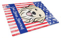 American Flag and Golden Retriever Cutting Board Tempered Glass Kitchen Cutting Surface, Heat Resistant Chopping, Non-Slip Feet, Food Prep & Serving
