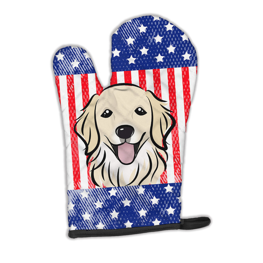 American Flag and Golden Retriever Oven Mitt Heat Resistant Thick Oven Mitt for Hot Pans and Oven, Kitchen Mitt Protect Hands, Cooking Baking Glove