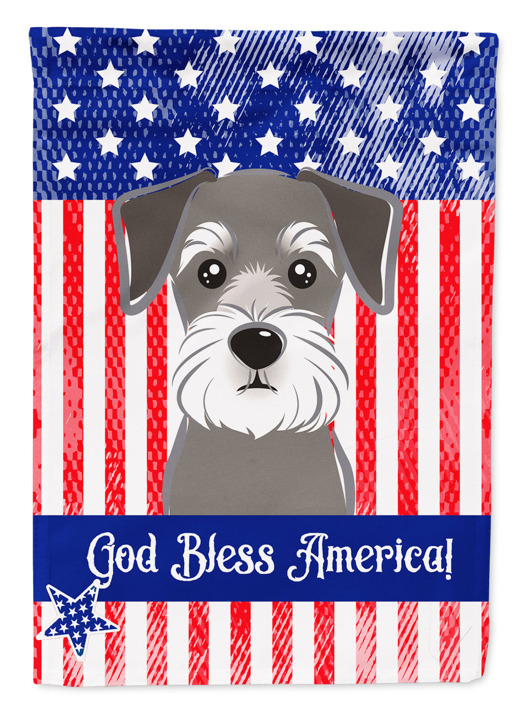 American Flag and Schnauzer House Flag 28x40 Porch Sleeve Pole Decorative Outside Yard Banner Artwork Wall Hanging, Polyester