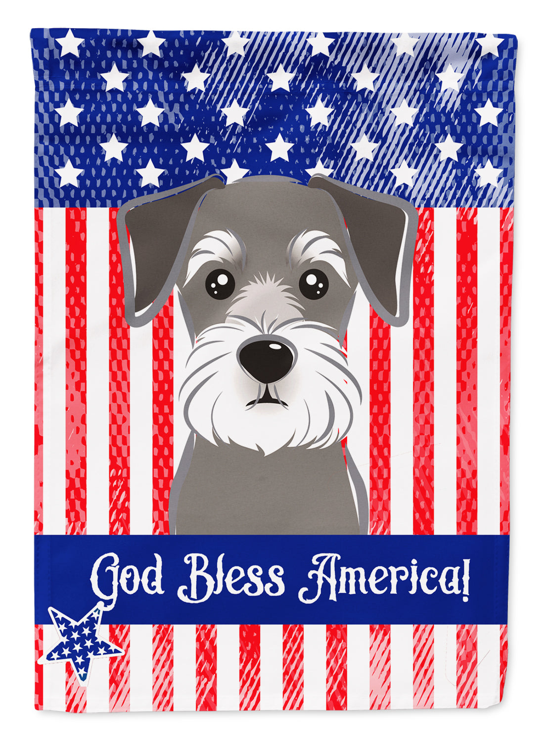American Flag and Schnauzer House Flag 28x40 Porch Sleeve Pole Decorative Outside Yard Banner Artwork Wall Hanging, Polyester