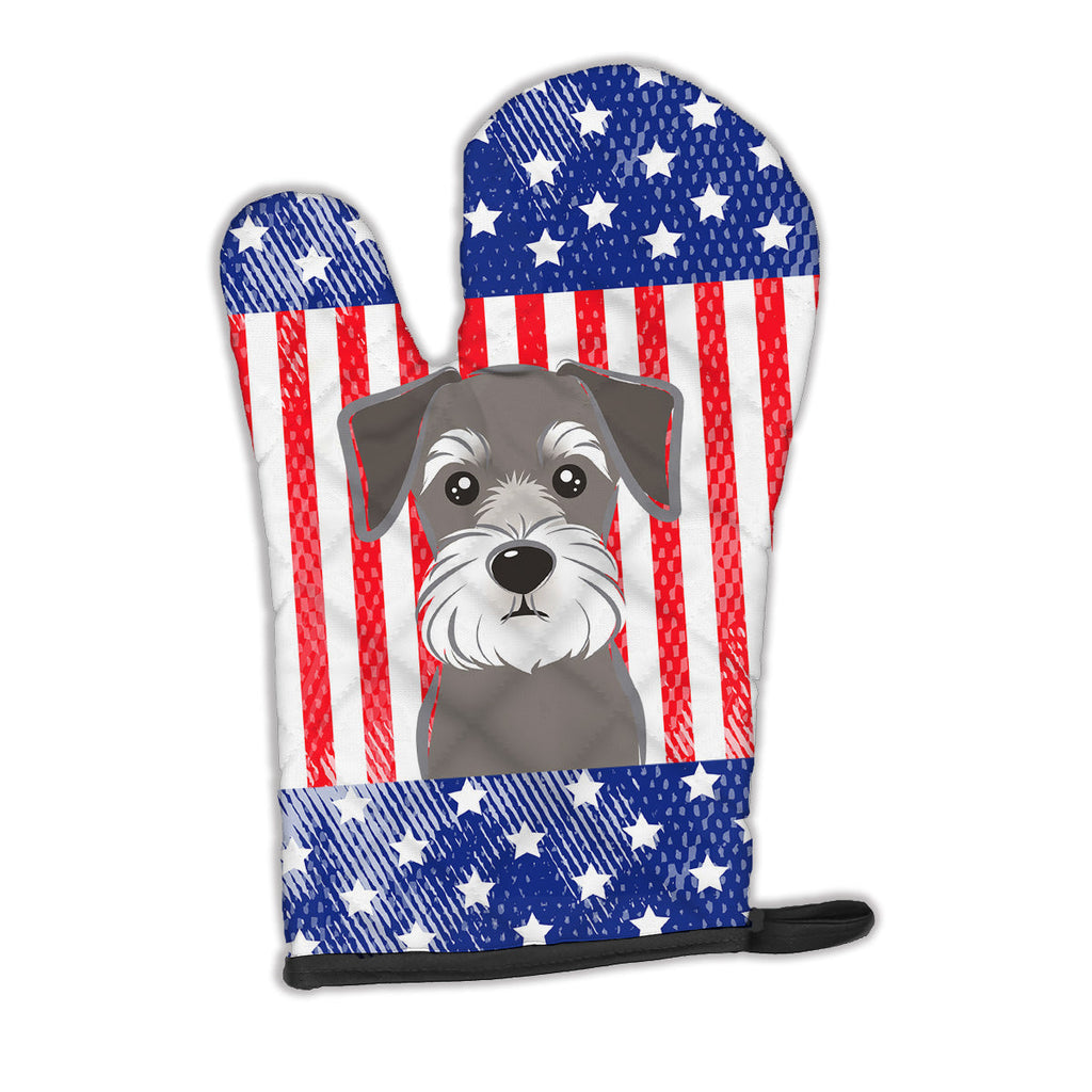 American Flag and Schnauzer Oven Mitt Heat Resistant Thick Oven Mitt for Hot Pans and Oven, Kitchen Mitt Protect Hands, Cooking Baking Glove