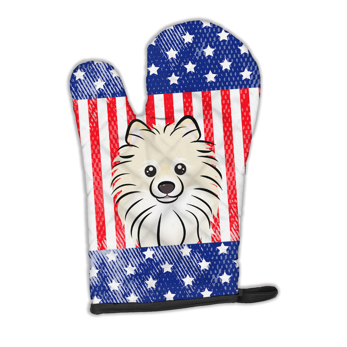 American Flag and Pomeranian Oven Mitt Heat Resistant Thick Oven Mitt for Hot Pans and Oven, Kitchen Mitt Protect Hands, Cooking Baking Glove