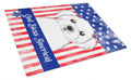 American Flag and Maltese Cutting Board Tempered Glass Kitchen Cutting Surface, Heat Resistant Chopping, Non-Slip Feet, Food Prep & Serving