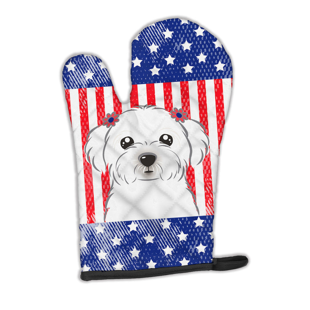 American Flag and Maltese Oven Mitt Heat Resistant Thick Oven Mitt for Hot Pans and Oven, Kitchen Mitt Protect Hands, Cooking Baking Glove