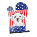American Flag and Maltese Oven Mitt Heat Resistant Thick Oven Mitt for Hot Pans and Oven, Kitchen Mitt Protect Hands, Cooking Baking Glove