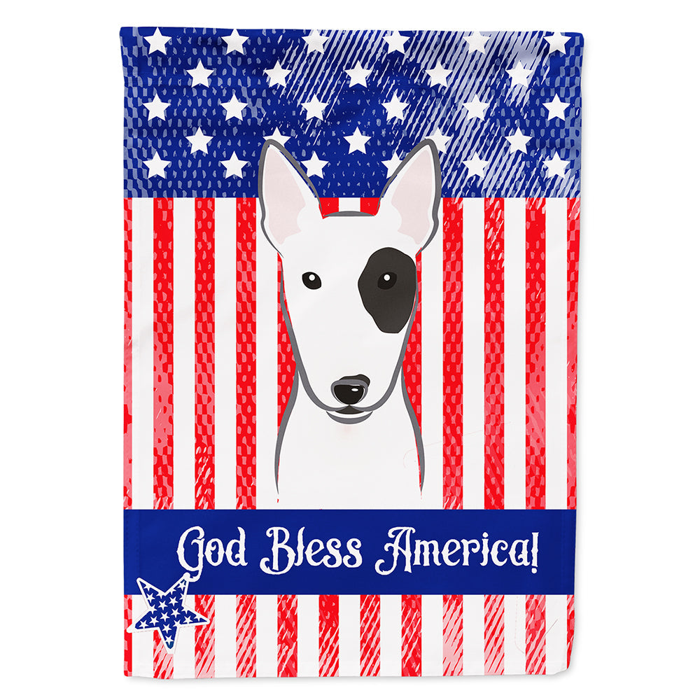 American Flag and Bull Terrier House Flag 28x40 Porch Sleeve Pole Decorative Outside Yard Banner Artwork Wall Hanging, Polyester