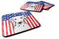 American Flag and Dalmatian Foam Coasters Set of 4 Cup Coasters for Indoor Outdoor, Tabletop Protection, Anti Slip, Mouse pad Material