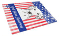 American Flag and Dalmatian Cutting Board Tempered Glass Kitchen Cutting Surface, Heat Resistant Chopping, Non-Slip Feet, Food Prep & Serving