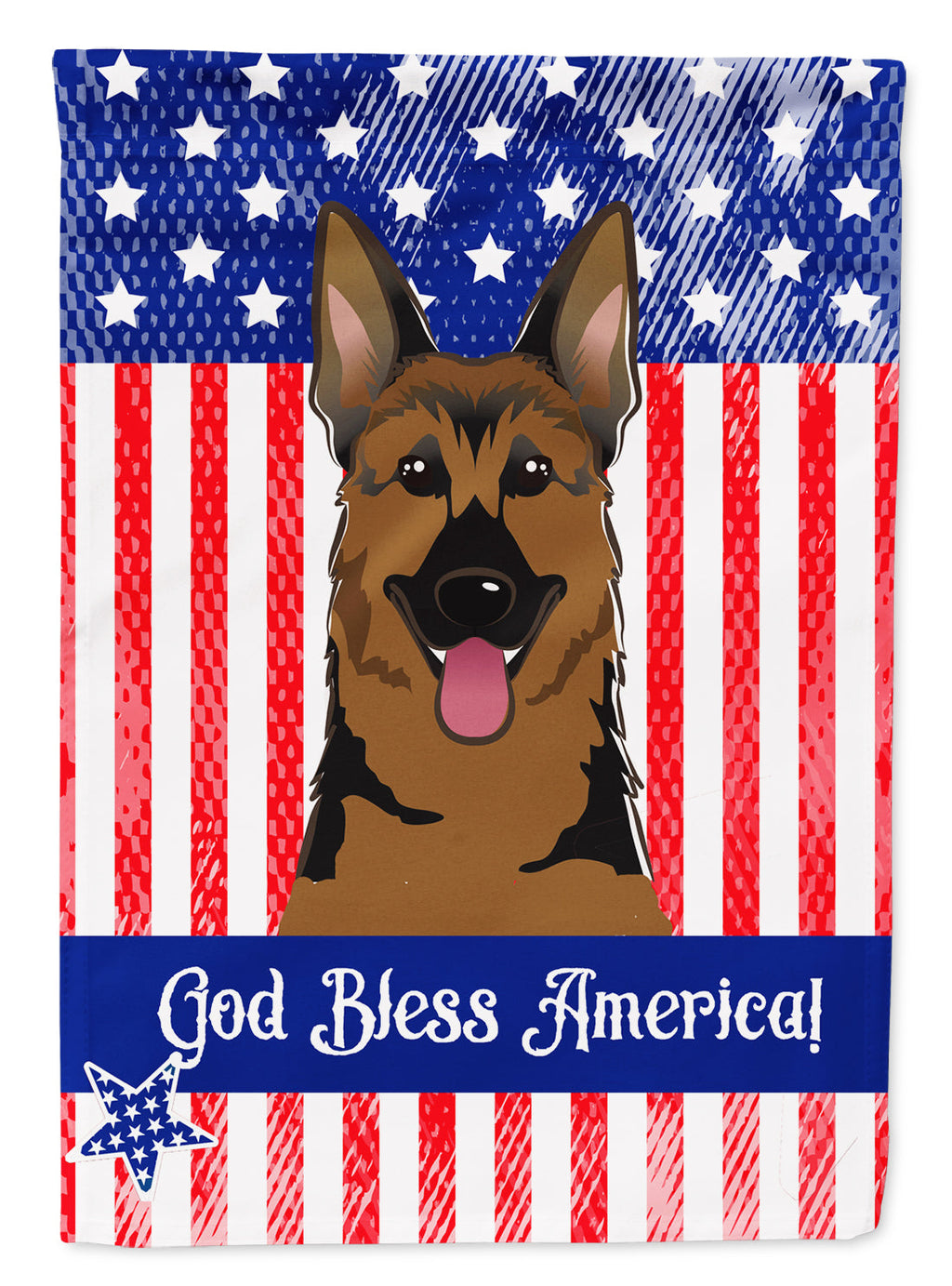 American Flag and German Shepherd House Flag 28x40 Porch Sleeve Pole Decorative Outside Yard Banner Artwork Wall Hanging, Polyester