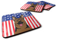 American Flag and German Shepherd Foam Coasters Set of 4 Cup Coasters for Indoor Outdoor, Tabletop Protection, Anti Slip, Mouse pad Material