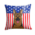 American Flag and German Shepherd Decorative Throw Pillow 14x14 Indoor Outdoor Accent Cushion, Fabric Cover with Insert for Sofa, Bed, Porch & Living Room