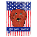 American Flag and Longhair Red Dachshund House Flag 28x40 Porch Sleeve Pole Decorative Outside Yard Banner Artwork Wall Hanging, Polyester