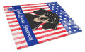 American Flag and Smooth Black and Tan Dachshund Cutting Board Tempered Glass Kitchen Cutting Surface, Heat Resistant Chopping, Non-Slip Feet, Food Prep & Serving