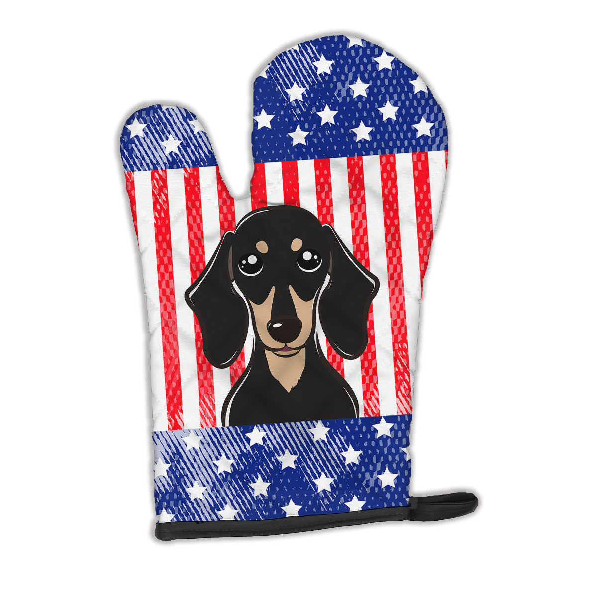 American Flag and Smooth Black and Tan Dachshund Oven Mitt Heat Resistant Thick Oven Mitt for Hot Pans and Oven, Kitchen Mitt Protect Hands, Cooking Baking Glove