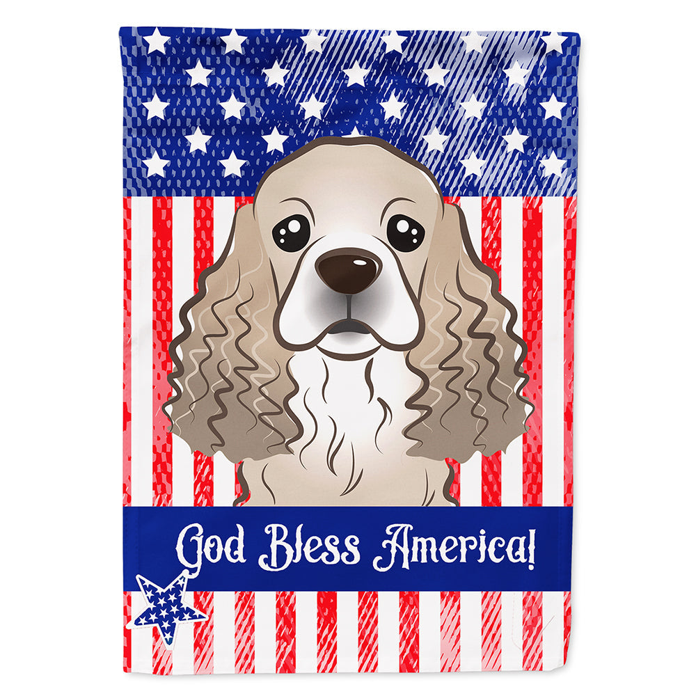 American Flag and Cocker Spaniel House Flag 28x40 Porch Sleeve Pole Decorative Outside Yard Banner Artwork Wall Hanging, Polyester
