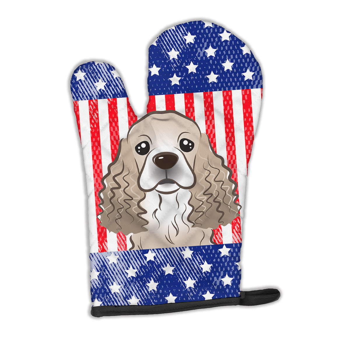 American Flag and Cocker Spaniel Oven Mitt Heat Resistant Thick Oven Mitt for Hot Pans and Oven, Kitchen Mitt Protect Hands, Cooking Baking Glove