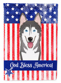 American Flag and Alaskan Malamute House Flag 28x40 Porch Sleeve Pole Decorative Outside Yard Banner Artwork Wall Hanging, Polyester