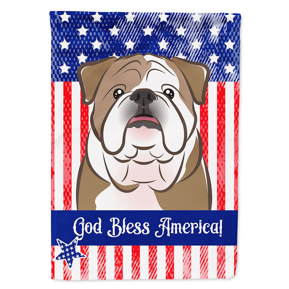 American Flag and English Bulldog  House Flag 28x40 Porch Sleeve Pole Decorative Outside Yard Banner Artwork Wall Hanging, Polyester