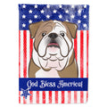 American Flag and English Bulldog  House Flag 28x40 Porch Sleeve Pole Decorative Outside Yard Banner Artwork Wall Hanging, Polyester