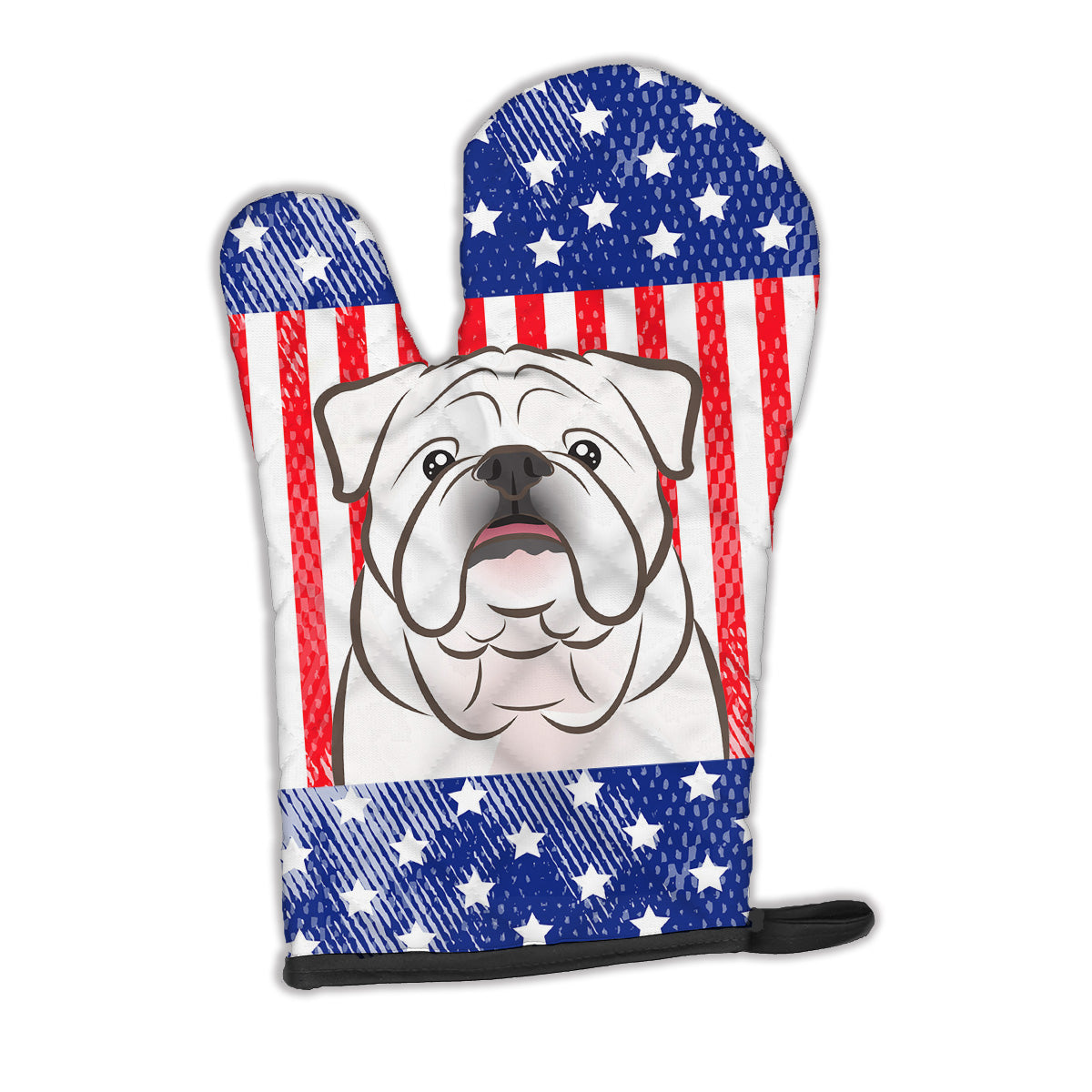 American Flag and White English Bulldog  Oven Mitt Heat Resistant Thick Oven Mitt for Hot Pans and Oven, Kitchen Mitt Protect Hands, Cooking Baking Glove