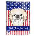 American Flag and Pekingese House Flag 28x40 Porch Sleeve Pole Decorative Outside Yard Banner Artwork Wall Hanging, Polyester