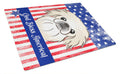 American Flag and Pekingese Cutting Board Tempered Glass Kitchen Cutting Surface, Heat Resistant Chopping, Non-Slip Feet, Food Prep & Serving