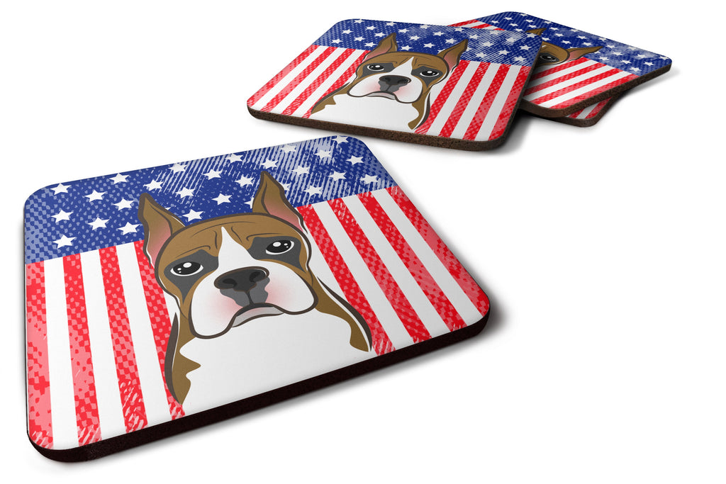 American Flag and Boxer Foam Coasters Set of 4 Cup Coasters for Indoor Outdoor, Tabletop Protection, Anti Slip, Mouse pad Material