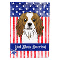 American Flag and Cavalier Spaniel House Flag 28x40 Porch Sleeve Pole Decorative Outside Yard Banner Artwork Wall Hanging, Polyester