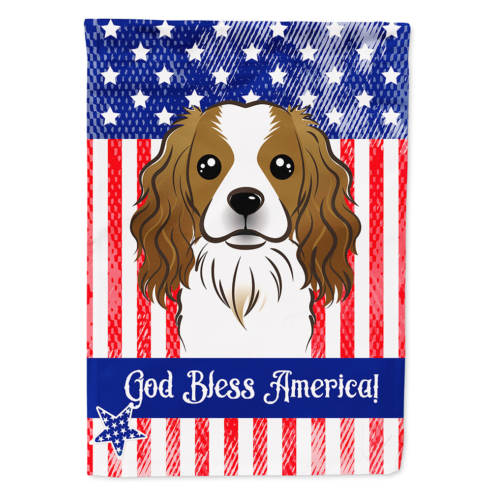 American Flag and Cavalier Spaniel House Flag 28x40 Porch Sleeve Pole Decorative Outside Yard Banner Artwork Wall Hanging, Polyester