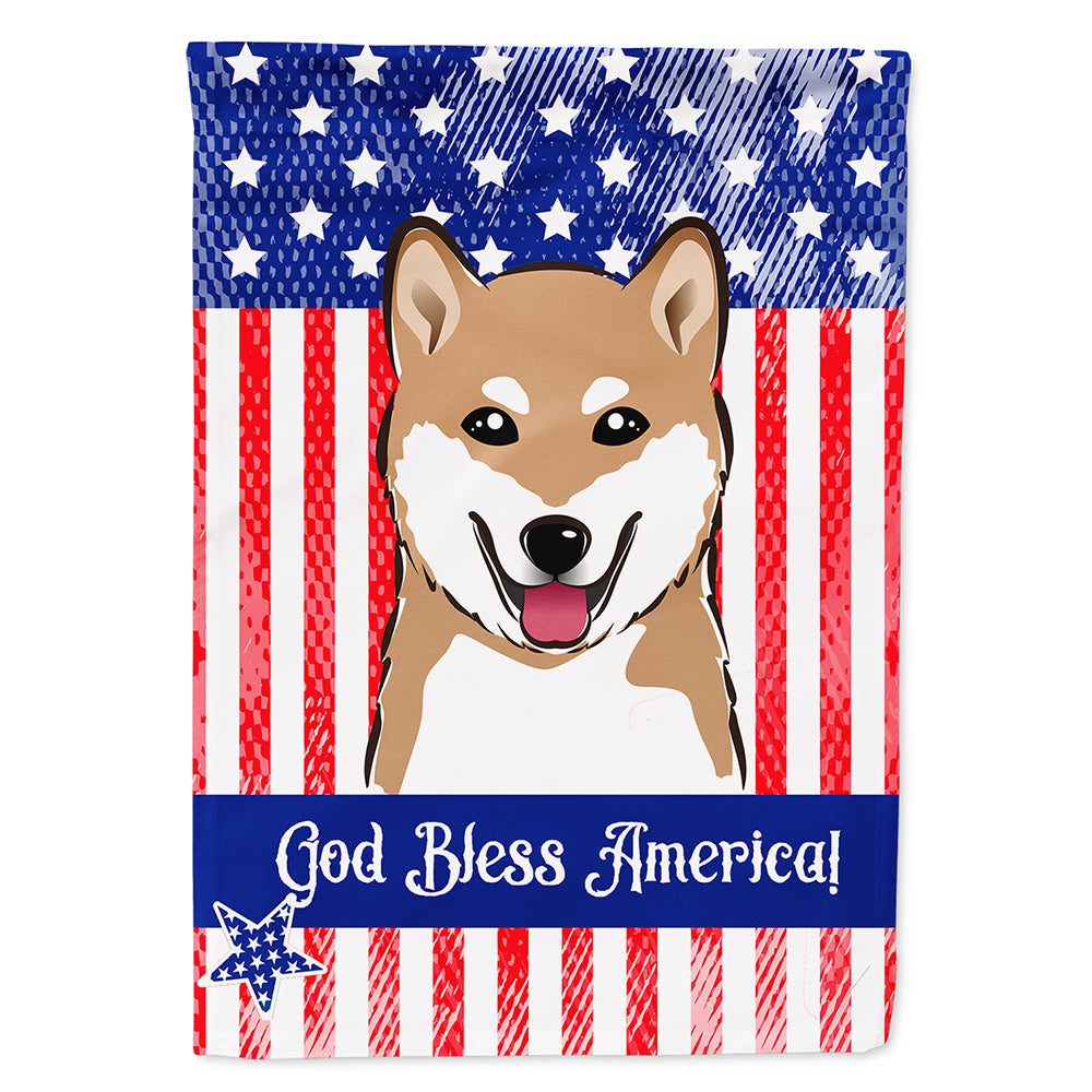 American Flag and Shiba Inu House Flag 28x40 Porch Sleeve Pole Decorative Outside Yard Banner Artwork Wall Hanging, Polyester