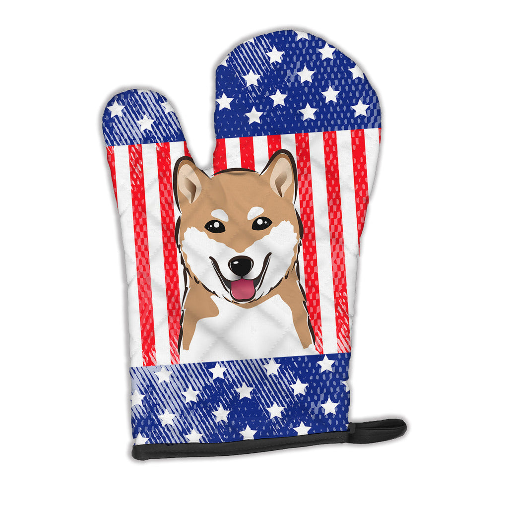 American Flag and Shiba Inu Oven Mitt Heat Resistant Thick Oven Mitt for Hot Pans and Oven, Kitchen Mitt Protect Hands, Cooking Baking Glove
