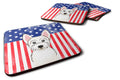 American Flag and Westie Foam Coasters Set of 4 Cup Coasters for Indoor Outdoor, Tabletop Protection, Anti Slip, Mouse pad Material