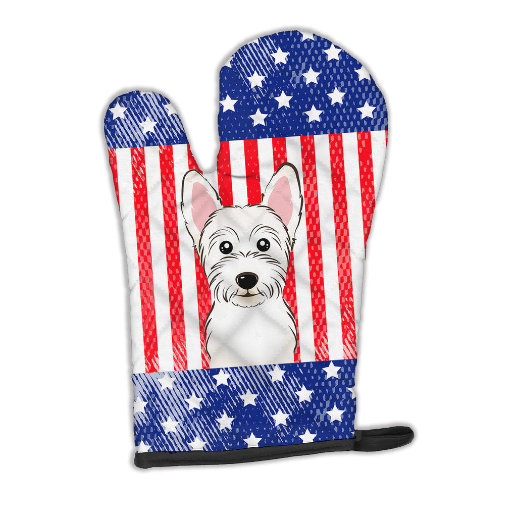 American Flag and Westie Oven Mitt Heat Resistant Thick Oven Mitt for Hot Pans and Oven, Kitchen Mitt Protect Hands, Cooking Baking Glove