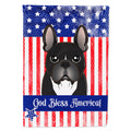 American Flag and French Bulldog House Flag 28x40 Porch Sleeve Pole Decorative Outside Yard Banner Artwork Wall Hanging, Polyester