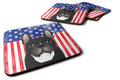 American Flag and French Bulldog Foam Coasters Set of 4 Cup Coasters for Indoor Outdoor, Tabletop Protection, Anti Slip, Mouse pad Material
