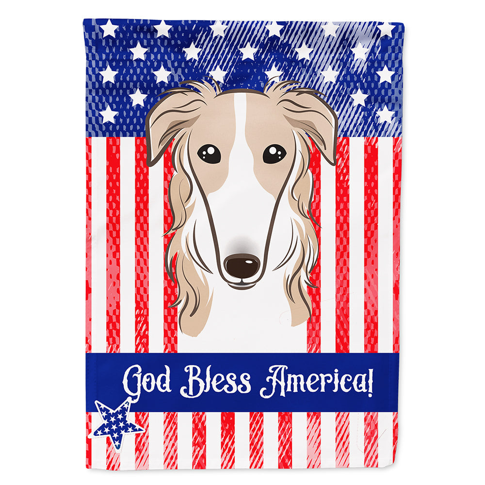 American Flag and Borzoi House Flag 28x40 Porch Sleeve Pole Decorative Outside Yard Banner Artwork Wall Hanging, Polyester