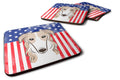 American Flag and Borzoi Foam Coasters Set of 4 Cup Coasters for Indoor Outdoor, Tabletop Protection, Anti Slip, Mouse pad Material