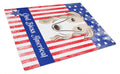 American Flag and Borzoi Cutting Board Tempered Glass Kitchen Cutting Surface, Heat Resistant Chopping, Non-Slip Feet, Food Prep & Serving