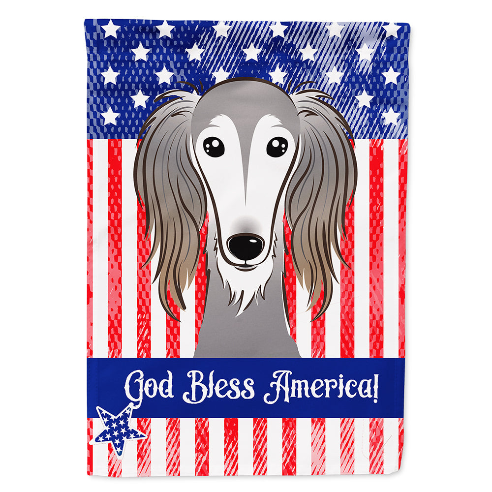 American Flag and Saluki House Flag 28x40 Porch Sleeve Pole Decorative Outside Yard Banner Artwork Wall Hanging, Polyester