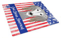 American Flag and Saluki Cutting Board Tempered Glass Kitchen Cutting Surface, Heat Resistant Chopping, Non-Slip Feet, Food Prep & Serving