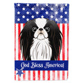 American Flag and Japanese Chin House Flag 28x40 Porch Sleeve Pole Decorative Outside Yard Banner Artwork Wall Hanging, Polyester