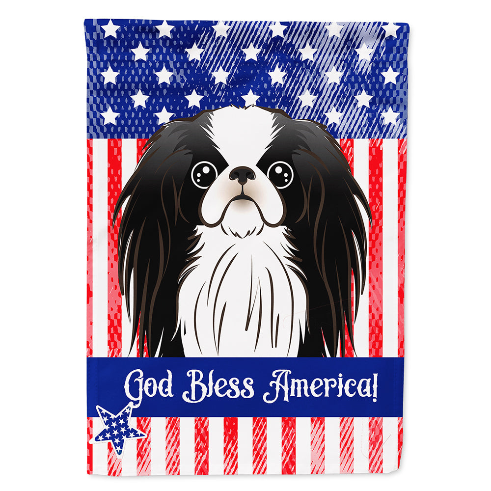 American Flag and Japanese Chin House Flag 28x40 Porch Sleeve Pole Decorative Outside Yard Banner Artwork Wall Hanging, Polyester